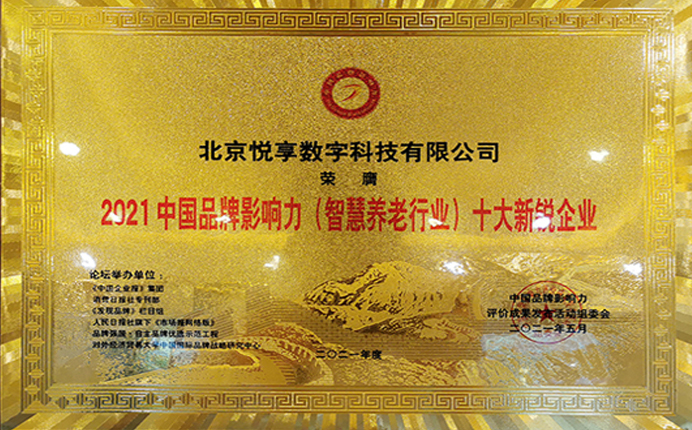 2021中國品牌影響力智慧養(yǎng)老行業(yè)十大新銳企業(yè)